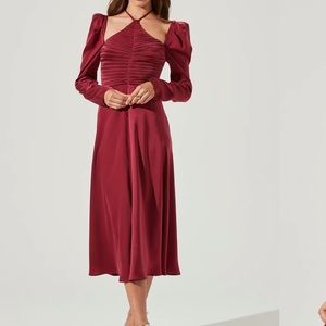 Astr The Label Cinched Halter Dress